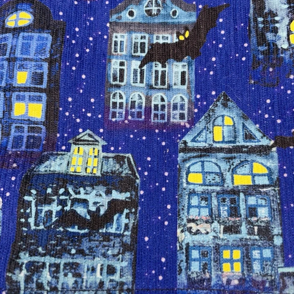 Max Studio Halloween Print City‎ Lights Placemat Set Bats Preowned